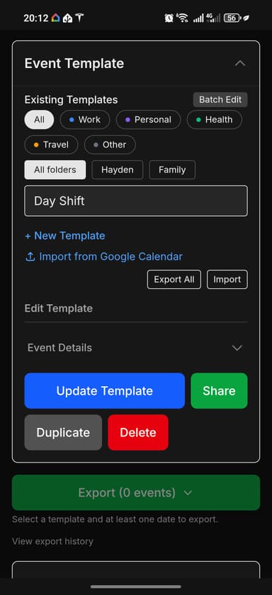 ShiftDrop mobile dark mode